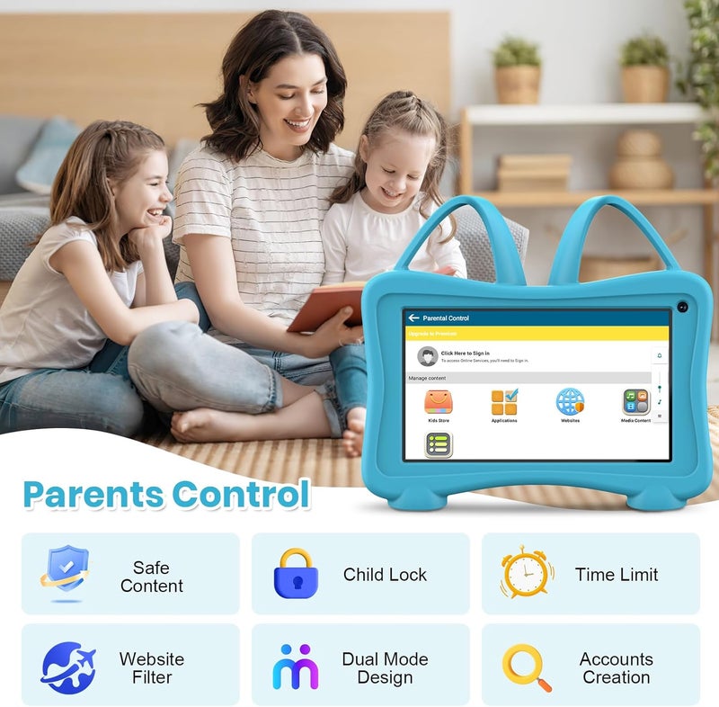 Trayoo Kids Tablet 7 Toddler Children's Learning Tablet with WiFi, YouTube, Parental Control, Durable Case Education Learning Apps for Boys Girls (Blue) - Image 3
